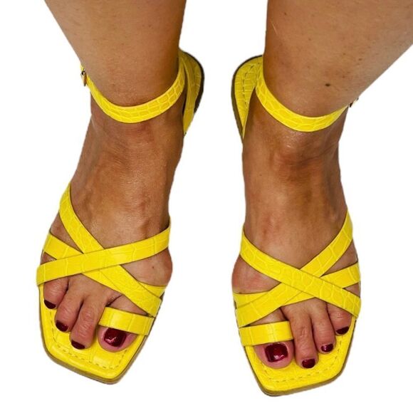 JustFab Yellow Wild & Free Sandals - Size 6.5 - Picture 9 of 16